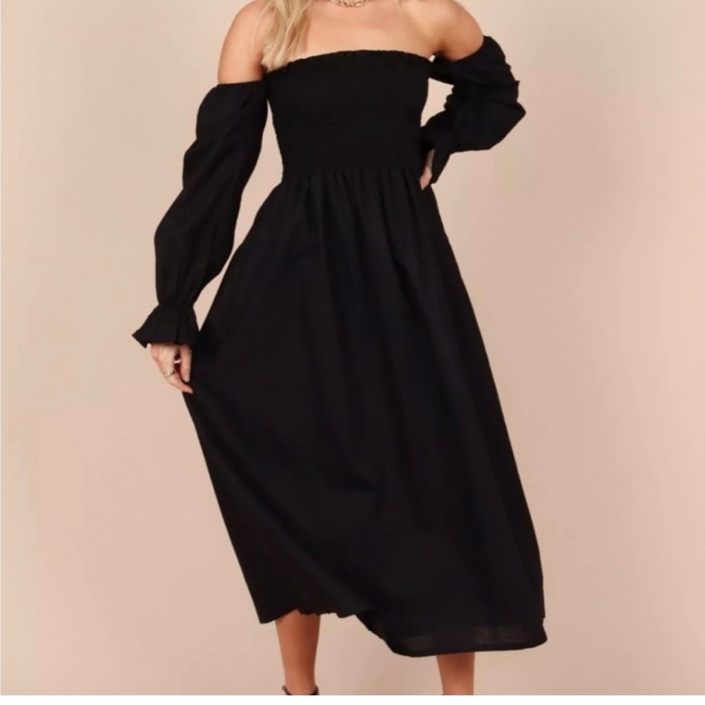Petal & Pup Black Long Sleeve Dress